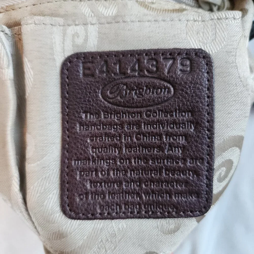 Brighton Crossbody Leopard Heart Pink and Red Pattern Purse w/Dark Leather - Picture 4 of 8